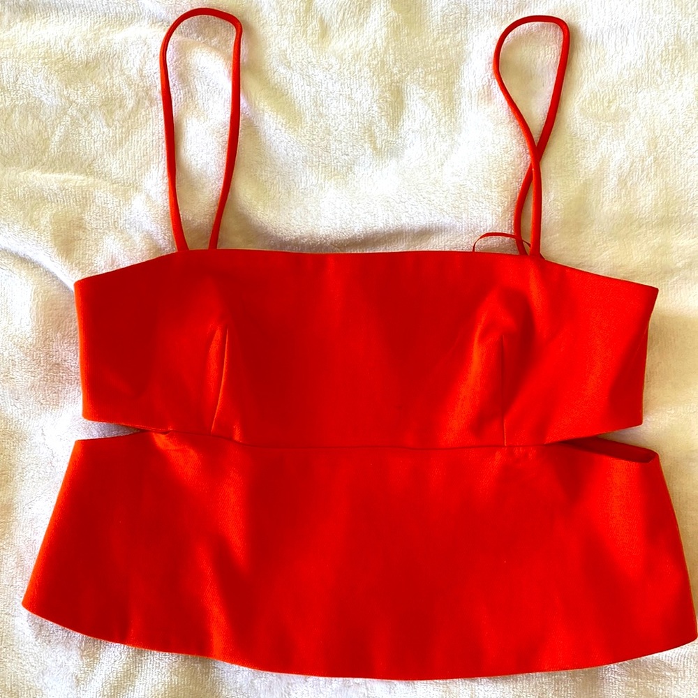 Zara cut out crop top in coral